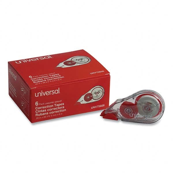 UNIVERSAL - Correction Fluid & Tape Type: Correction Tape Non-Refillable Tape Size: 1/5 x 315" - Makers Industrial Supply