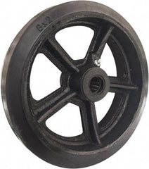 Value Collection - 8 Inch Diameter x 2 Inch Wide, Mold-On Rubber Caster Wheel - 600 Lb. Capacity, 1/2 Inch Axle Diameter, Roller Bearing - Makers Industrial Supply