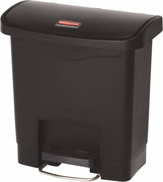 Rubbermaid - 4 Gal Rectangle Unlabeled Trash Can - 15.7" High x 14-7/8" Long, Black, Resin - Makers Industrial Supply