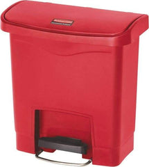 Rubbermaid - 4 Gal Rectangle Unlabeled Trash Can - 15.7" High x 14-7/8" Long, Red, Resin - Makers Industrial Supply