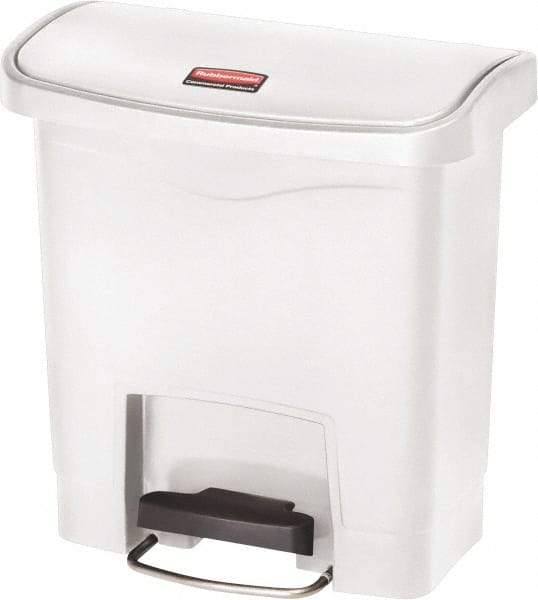 Rubbermaid - 4 Gal Rectangle Unlabeled Trash Can - 15.7" High x 14-7/8" Long, White, Resin - Makers Industrial Supply