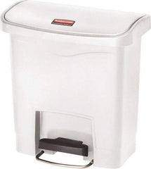 Rubbermaid - 4 Gal Rectangle Unlabeled Trash Can - 15.7" High x 14-7/8" Long, White, Resin - Makers Industrial Supply