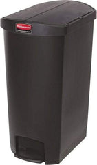 Rubbermaid - 18 Gal Rectangle Unlabeled Trash Can - 30.76" High x 14-3/4" Long, Black, Resin - Makers Industrial Supply