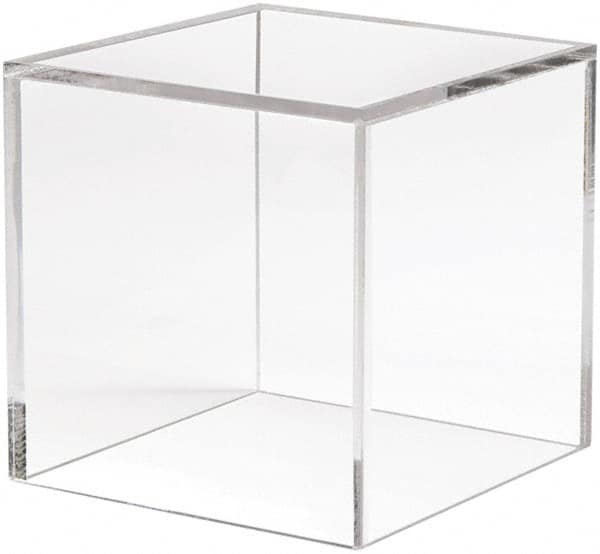 ECONOCO - 6" High x 6" Wide x 6" Deep, Display Cube Plastic Shelving - Clear - Makers Industrial Supply