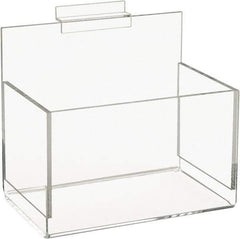 ECONOCO - 5" Deep, Clear Acrylic Slatwall Bin - 7" High x 8" Wide x 5" Long - Makers Industrial Supply