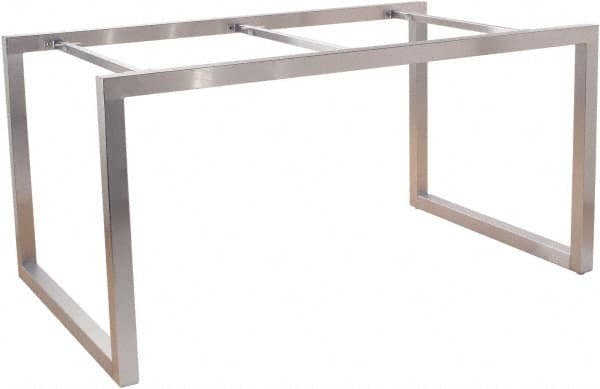 ECONOCO - 60" Long x 36" Wide x 30" High Stationary Display Table Frame - Satin Chrome, Steel Frame - Makers Industrial Supply