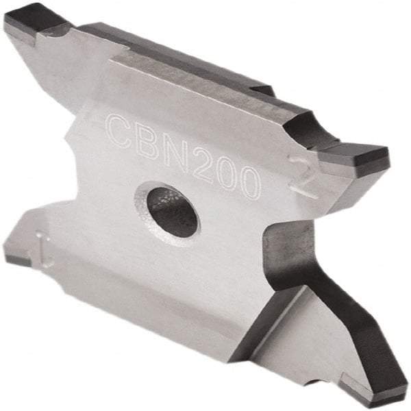 Seco - 2503015X4GKR Grade CBN200, 0.08" Cutting Width PCBN Grooving Insert - 0.256" Max Depth of Cut, Right Hand, 0.15mm Corner Radius - Makers Industrial Supply