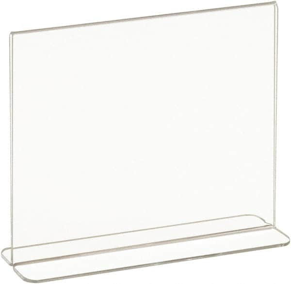 ECONOCO - 7 Inch Wide x 5-1/2 Inch High Sign Compatibility, Acrylic Round Frame Counter Top Sign Holder - Clear, 5-1/2 Inch Holder Height, Holds 1 Sign - Makers Industrial Supply