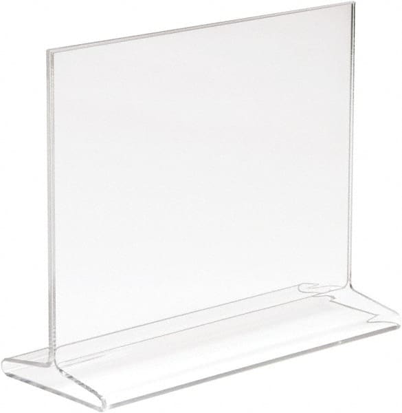 ECONOCO - 7 Inch Wide x 5-1/2 Inch High Sign Compatibility, Acrylic Round Frame Counter Top Sign Holder - Clear, 5-1/2 Inch Holder Height, Holds 1 Sign - Makers Industrial Supply