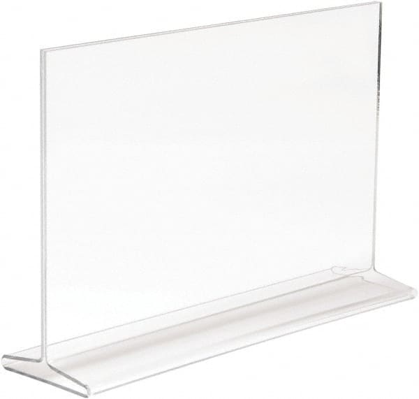 ECONOCO - 11 Inch Wide x 7 Inch High Sign Compatibility, Acrylic Round Frame Counter Top Sign Holder - Clear, 7 Inch Holder Height, Holds 1 Sign - Makers Industrial Supply