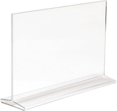 ECONOCO - 11 Inch Wide x 7 Inch High Sign Compatibility, Acrylic Round Frame Counter Top Sign Holder - Clear, 7 Inch Holder Height, Holds 1 Sign - Makers Industrial Supply