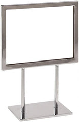 ECONOCO - 7 Inch Wide x 5-1/2 Inch High Sign Compatibility, Steel Square Frame Sign Holder - Chrome, 5-1/2 Inch Holder Height, Holds 1 Sign - Makers Industrial Supply