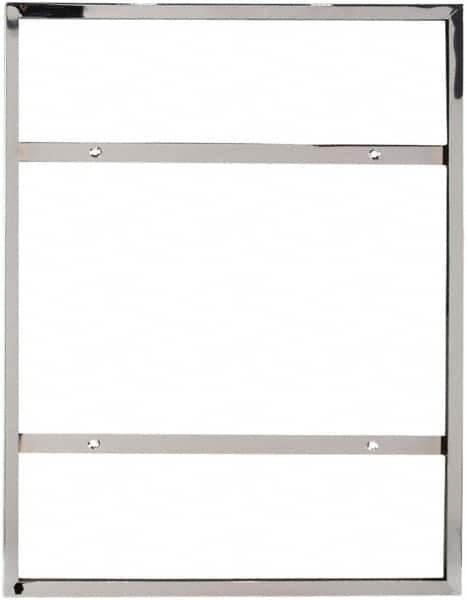 ECONOCO - 22 Inch Wide x 28 Inch High Sign Compatibility, Steel Square Frame Sign Holder - Chrome, 28 Inch Holder Height, Holds 1 Sign - Makers Industrial Supply