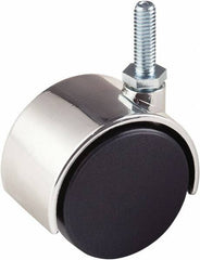 ECONOCO - 2" Diam Stem Mount Dual Swivel Caster - Plastic, 70 Lb Capacity, 5/16 x 1" Threaded Stem - Makers Industrial Supply