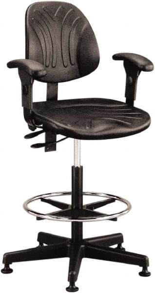 Bevco - 21 to 31" High Adjustable Chair - 27" Wide x 27" Deep, Polyurethane Seat, Black - Makers Industrial Supply