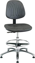 Bevco - 20-1/2 to 30-1/2" High Adjustable Chair - 27" Wide x 27" Deep, Polyurethane Seat, Black - Makers Industrial Supply