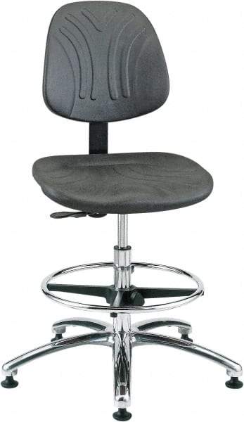 Bevco - 20-1/2 to 30-1/2" High Adjustable Chair - 27" Wide x 27" Deep, Polyurethane Seat, Black - Makers Industrial Supply