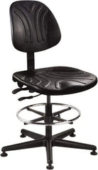 Bevco - 21 to 31" High Adjustable Chair - 27" Wide x 27" Deep, Polyurethane Seat, Black - Makers Industrial Supply