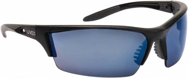 Uvex - Blue Mirror Lenses, Frameless Safety Glasses - Scratch Resistant, Adjustable Temples, Size Universal, Wrap Around - Makers Industrial Supply