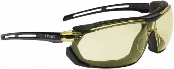 Uvex - Size Universal Amber Anti-Fog Hybrid Safety Glasses/Goggles - Makers Industrial Supply