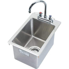 Krowne - 14" Long x 10" Wide Inside, 1 Compartment, Grade 304 Stainless Steel Drop In Sink - 20 Gauge, 9" Long x 12" Wide x 18" High Outside, 9" Deep - Makers Industrial Supply