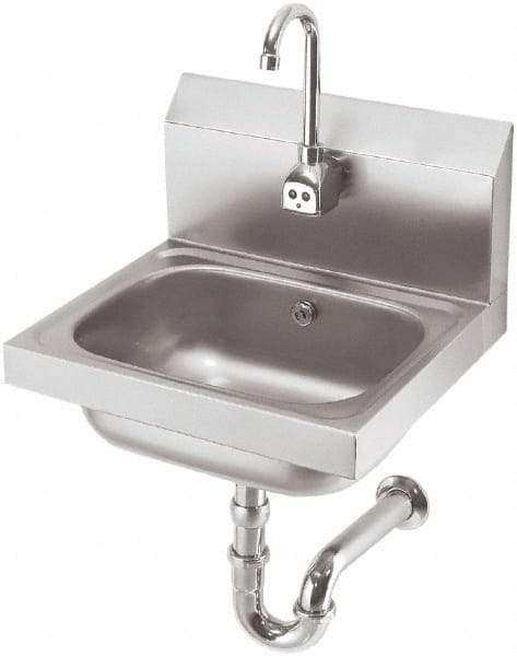 Krowne - 10" Long x 14" Wide Inside, 1 Compartment, Grade 304 Stainless Steel Hand Sink with Electronic Faucet - 20 Gauge, 15" Long x 16" Wide x 14" High Outside, 6" Deep - Makers Industrial Supply