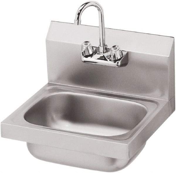 Krowne - 14" Long x 10" Wide Inside, 1 Compartment, Grade 304 Stainless Steel Hand Sink - 20 Gauge, 15" Long x 16" Wide x 6" High Outside, 6" Deep - Makers Industrial Supply