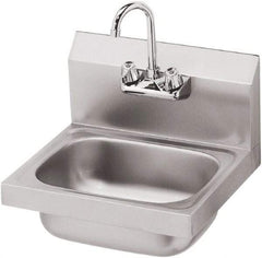 Krowne - 14" Long x 10" Wide Inside, 1 Compartment, Grade 304 Stainless Steel Hand Sink - 20 Gauge, 15" Long x 16" Wide x 6" High Outside, 6" Deep - Makers Industrial Supply