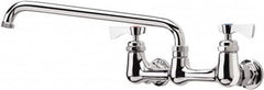 Krowne - Wall Mount, Low Arc Service Sink Faucet - Two Handle, Color Coded, Blade Handle, Swing Spout and Nozzle, No Drain - Makers Industrial Supply