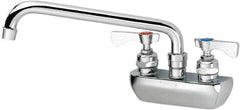 Krowne - Wall Mount, Low Arc Service Sink Faucet - Two Handle, Color Coded, Blade Handle, Swing Spout and Nozzle, No Drain - Makers Industrial Supply