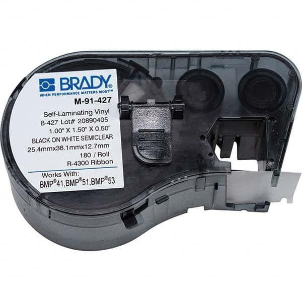 Brady - 1/2" x 1" Black Vinyl Cartridge - Makers Industrial Supply