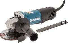 Makita - 4-1/2" Wheel Diam, 10,000 RPM, Corded Angle & Disc Grinder - 5/8-11 Spindle, 120 Volts, 7.5 Amps, Side Exhaust - Makers Industrial Supply