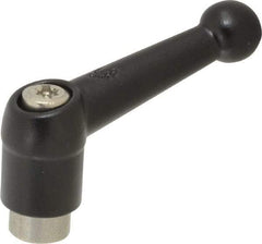 KIPP - M6 x 1.0, 13mm Hub Diam, Zinc Die Cast (Stainless Steel Components) Tapped Adjustable Clamping Lever - 46mm OAL, 32.5mm High, 9mm Hole Depth - Makers Industrial Supply