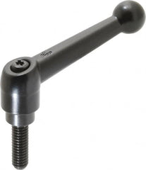 KIPP - 5/16-18, 0.71" Hub Diam, Zinc Die Cast (Steel Components) Threaded Stud Adjustable Clamping Lever - 0.98" Stud Length, 2.87" OAL, 1.79" High - Makers Industrial Supply