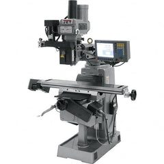 Jet - 9" Table Width x 49" Table Length, Variable Speed Pulley Control, 3 Phase Knee Milling Machine - R8 Spindle Taper, 3 hp - Makers Industrial Supply