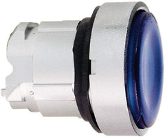 Schneider Electric - 22mm Mount Hole, Flush, Pushbutton Switch Only - Round, Blue Pushbutton, Nonilluminated, Momentary (MO) - Makers Industrial Supply