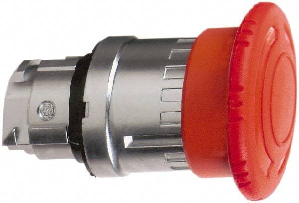 Schneider Electric - 22mm Mount Hole, Extended Mushroom Head, Pushbutton Switch Only - Round, Red Pushbutton, Maintained (MA), Momentary (MO) - Makers Industrial Supply