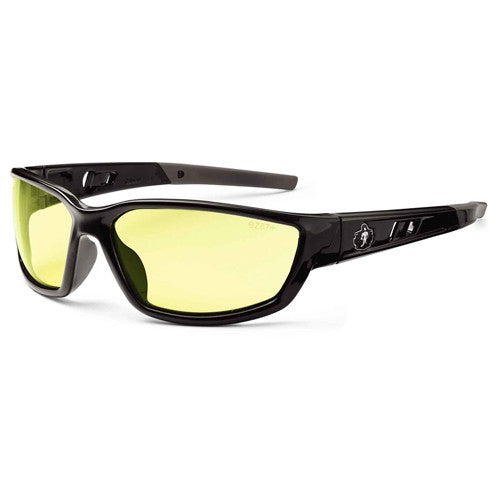 Kvasir Yellow Lens Black Safety Glasses - Makers Industrial Supply