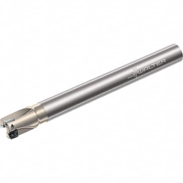 Walter - 16mm Cut Diam, 8mm Max Depth of Cut, 16mm Shank Diam, 180mm OAL, Indexable Square Shoulder End Mill - Multiple Insert Styles, Cylindrical Shank, 90° Lead Angle, Through Coolant, Series Xtra-tec - Makers Industrial Supply