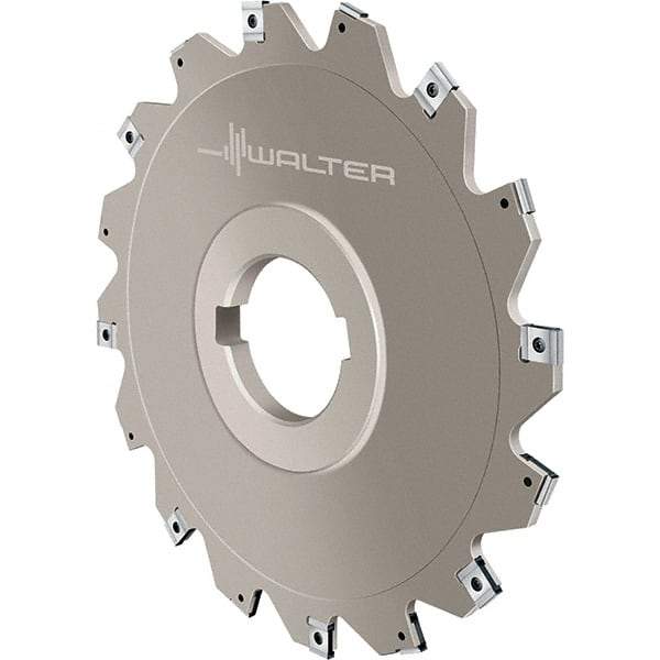 Walter - Arbor Hole Connection, 0.1575" Cutting Width, 0.7087" Depth of Cut, 80mm Cutter Diam, 1-1/16" Hole Diam, 4 Tooth Indexable Slotting Cutter - F4053.B Toolholder, LN.X 070204 Insert, Right Hand Cutting Direction - Makers Industrial Supply