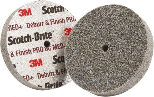 3M - 2" Diam, 1/8" Face Width, 1/4" Center Hole, Medium Grade, Ceramic Deburring Wheel - Unitized, Hard Density 6 Grade - Makers Industrial Supply