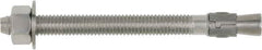 Powers Fasteners - 7/8" Diam, 7/8" Drill, 8" OAL, 2-3/4" Min Embedment Wedge Expansion Concrete Anchor - 304 Stainless Steel, Hex Head, Hex Drive, 4-3/4" Thread Length - Makers Industrial Supply