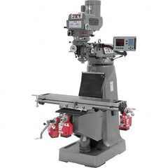 Jet - 9" Table Width x 49" Table Length, Variable Speed Pulley Control, 3 Phase Knee Milling Machine - R8 Spindle Taper, 3 hp - Makers Industrial Supply