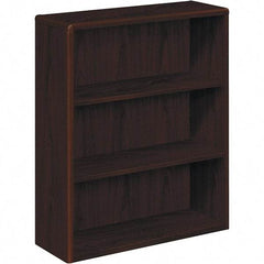 Hon - 3 Shelf, 43.38" High x 36" Wide Bookcase - 13-1/8" Deep, High-Pressure Laminate, Mahogany - Makers Industrial Supply