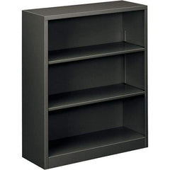 Hon - 3 Shelf, 41" High x 34-1/2" Wide Bookcase - 12-5/8" Deep, Steel, Charcoal - Makers Industrial Supply