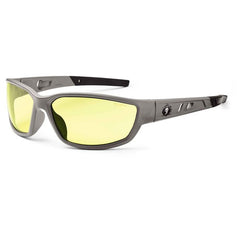 Kvasir Yellow Lens Matte Gray Safety Glasses - Makers Industrial Supply