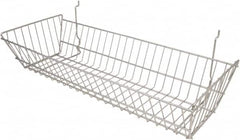 ECONOCO - 10" Deep, Rectangular Steel Peg Board/Slatwall Basket - 24" Wide x 5" High - Makers Industrial Supply