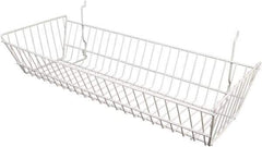 ECONOCO - 10" Deep, Rectangular Steel Peg Board/Slatwall Basket - 24" Wide x 5" High - Makers Industrial Supply