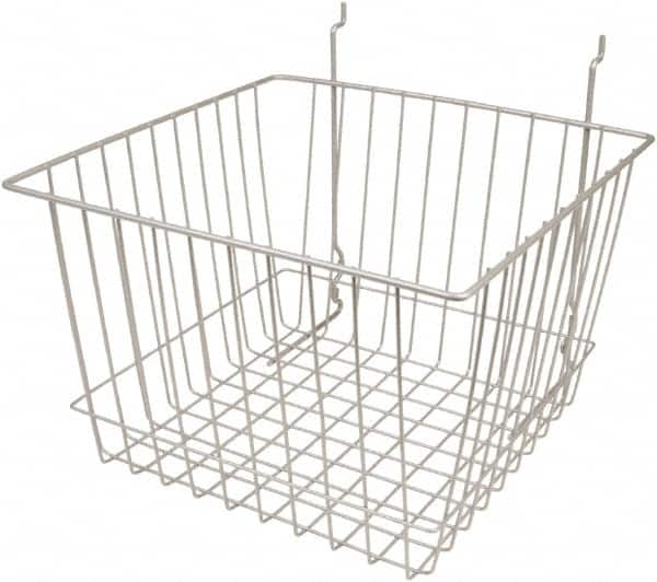 ECONOCO - 12" Deep, Square Steel Peg Board/Slatwall Basket - 12" Wide x 8" High - Makers Industrial Supply