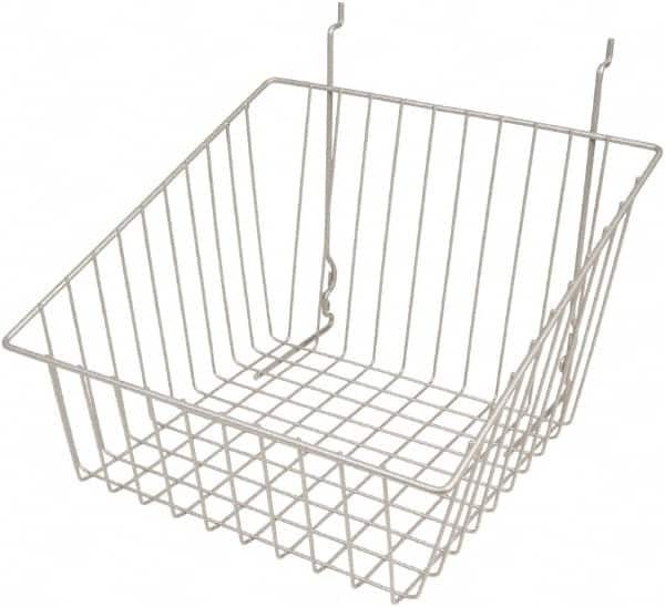 ECONOCO - 12" Deep, Square Steel Peg Board/Slatwall Basket - 12" Wide x 8" High - Makers Industrial Supply